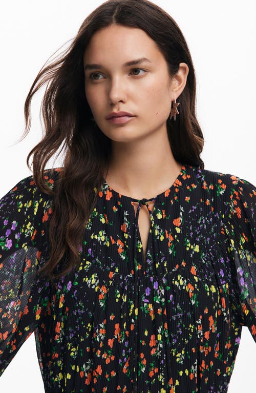 Desigual Floral Midi Dress In Black