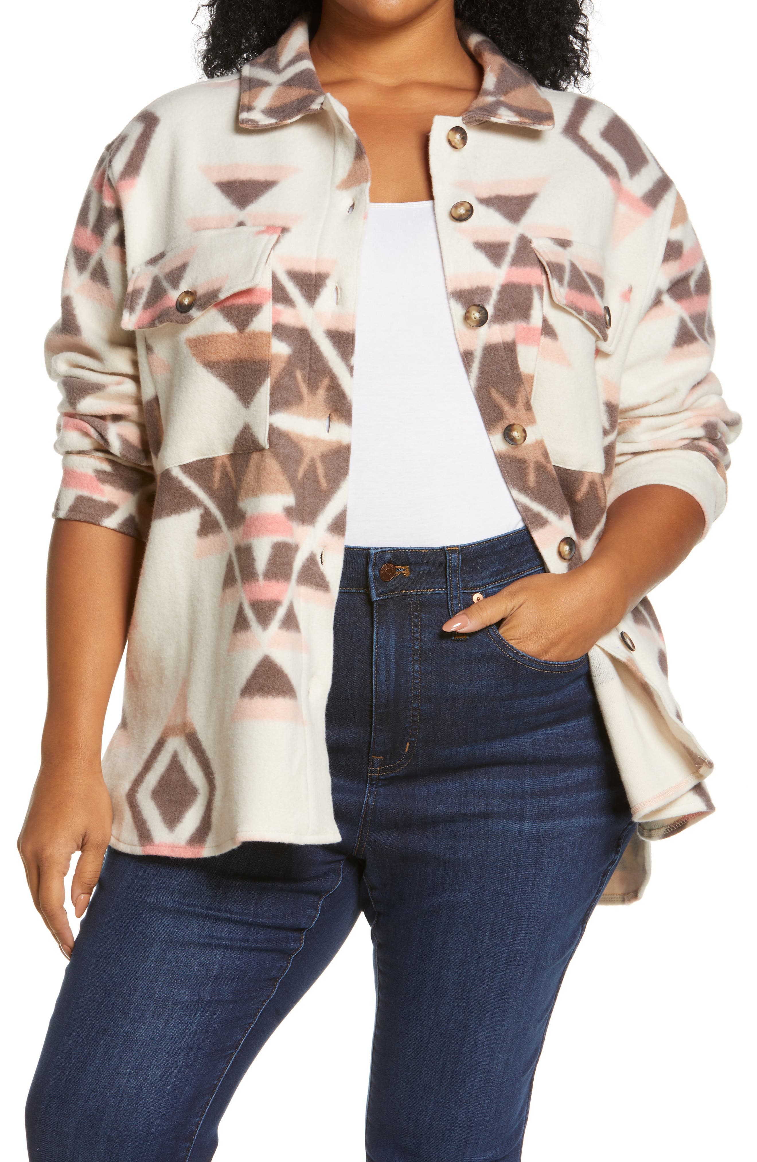 plus size fleece lined coat