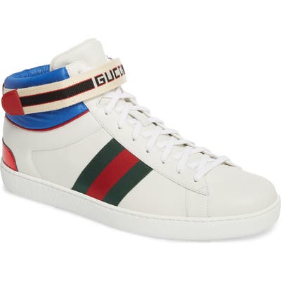 Gucci New Ace Stripe High Top Sneaker, US / 13UK - White
