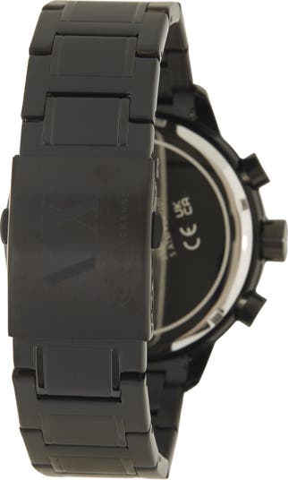 Armani Exchange Men's Chronograph Black Stainless Steel Bracelet