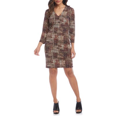 Karen Kane Print Sheath Dress, Metallic