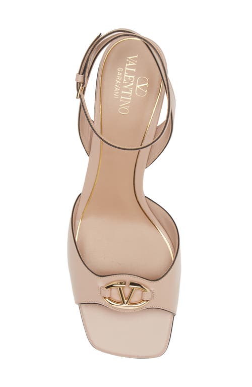 Shop Valentino Garavani Vlogo Bold Ankle Strap Sandal In Beige Rose/nero