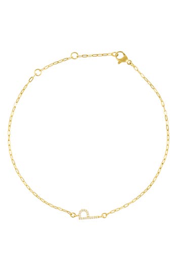 Adornia Pavé Cubic Zirconia Initial Anklet In Gold-p