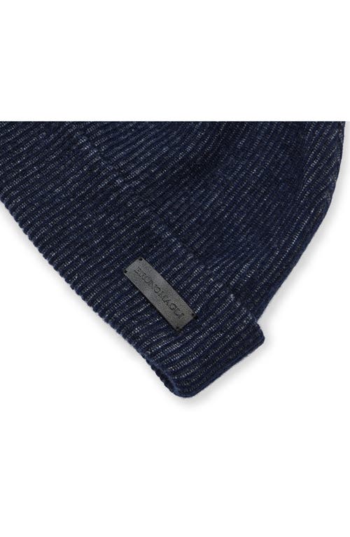 Shop Bruno Magli Cashmere Brioche Stitch Cuff Beanie In Navy