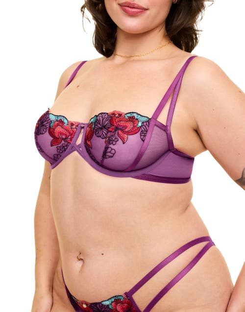 Adore Me Jayda Unlined Balconette Bra In Floral Purple