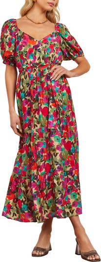 VICI Collection Willa Floral Print Midi Dress | Nordstrom