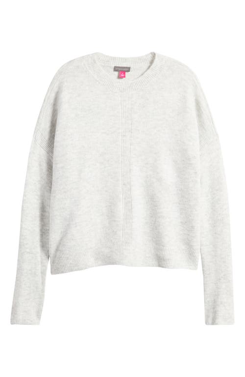 Shop Vince Camuto Cropped Crewneck Sweater In Silver Heather