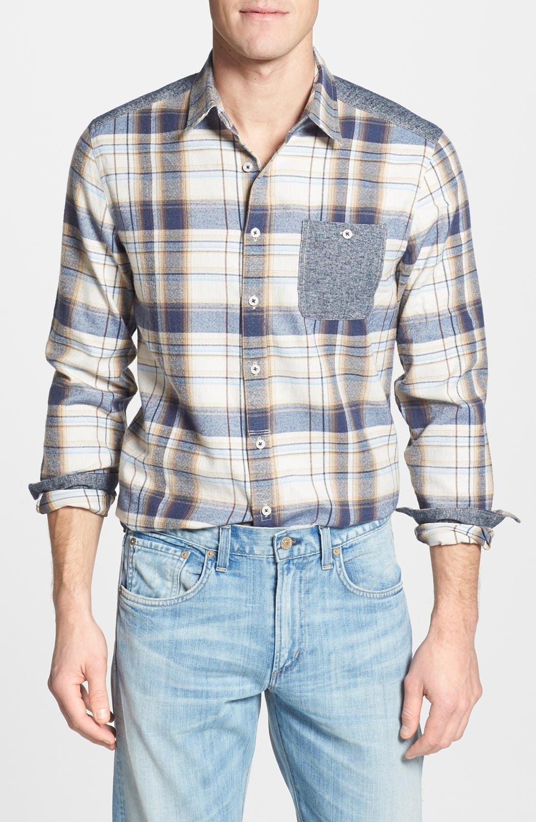 7 Diamonds 'Sky and Sand' Trim Fit Plaid Flannel Shirt Nordstrom