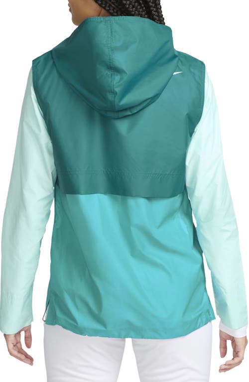 Shop Nike Tour Water Repellent Hooded Golf Jacket In Geode Teal/teal Nebula