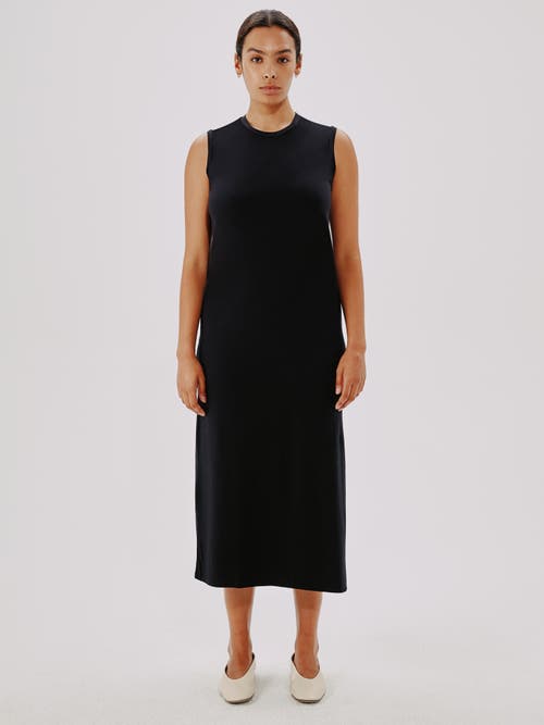Another Tomorrow Sleeveless T-shirt Dress In Black