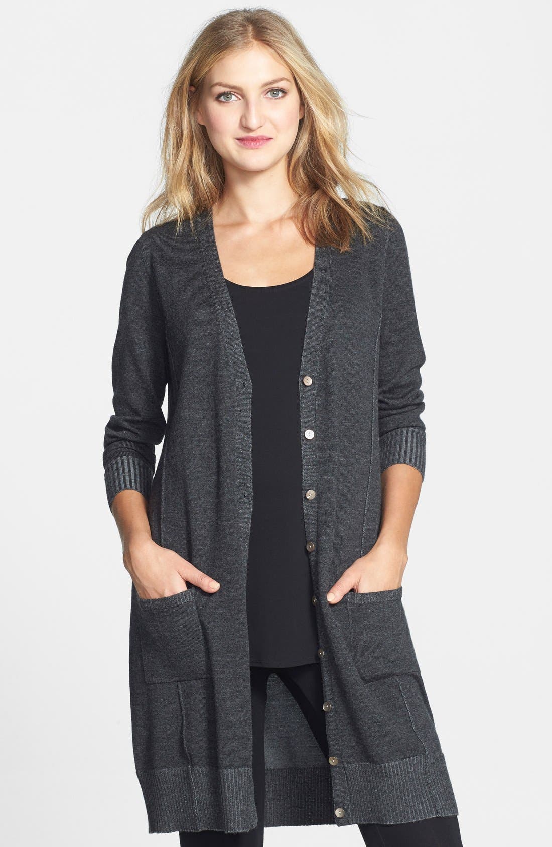 Eileen Fisher Fine Merino Boyfriend Cardigan (Regular & Petite) Nordstrom