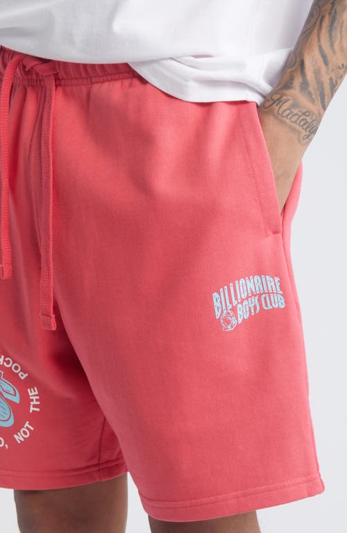 Billionaire Boys Club Mantra Cotton Blend Drawstring Shorts In Rouge Red
