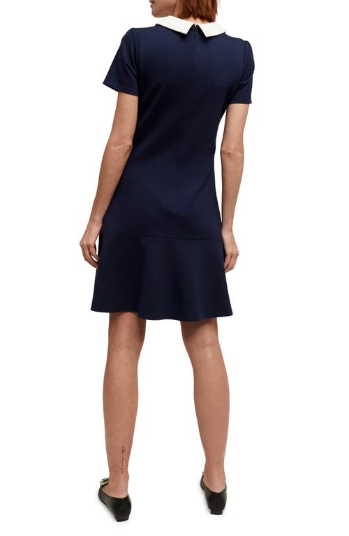 Shop Isaac Mizrahi New York Gamine Ponte Dress In Spring Navy