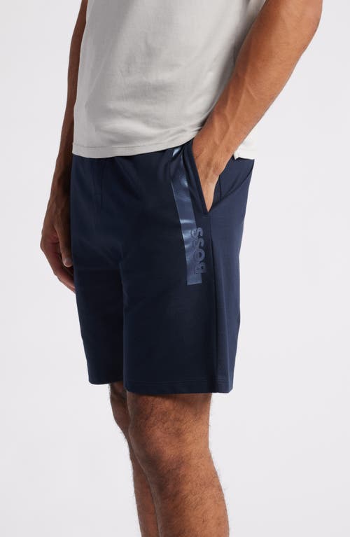 Shop Hugo Boss Boss Authentic Cotton Lounge Shorts In Dark Blue