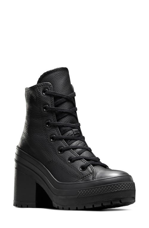 Shop Converse Chuck 70 De Luxe Block Heel High Top Sneaker In Black/black/white