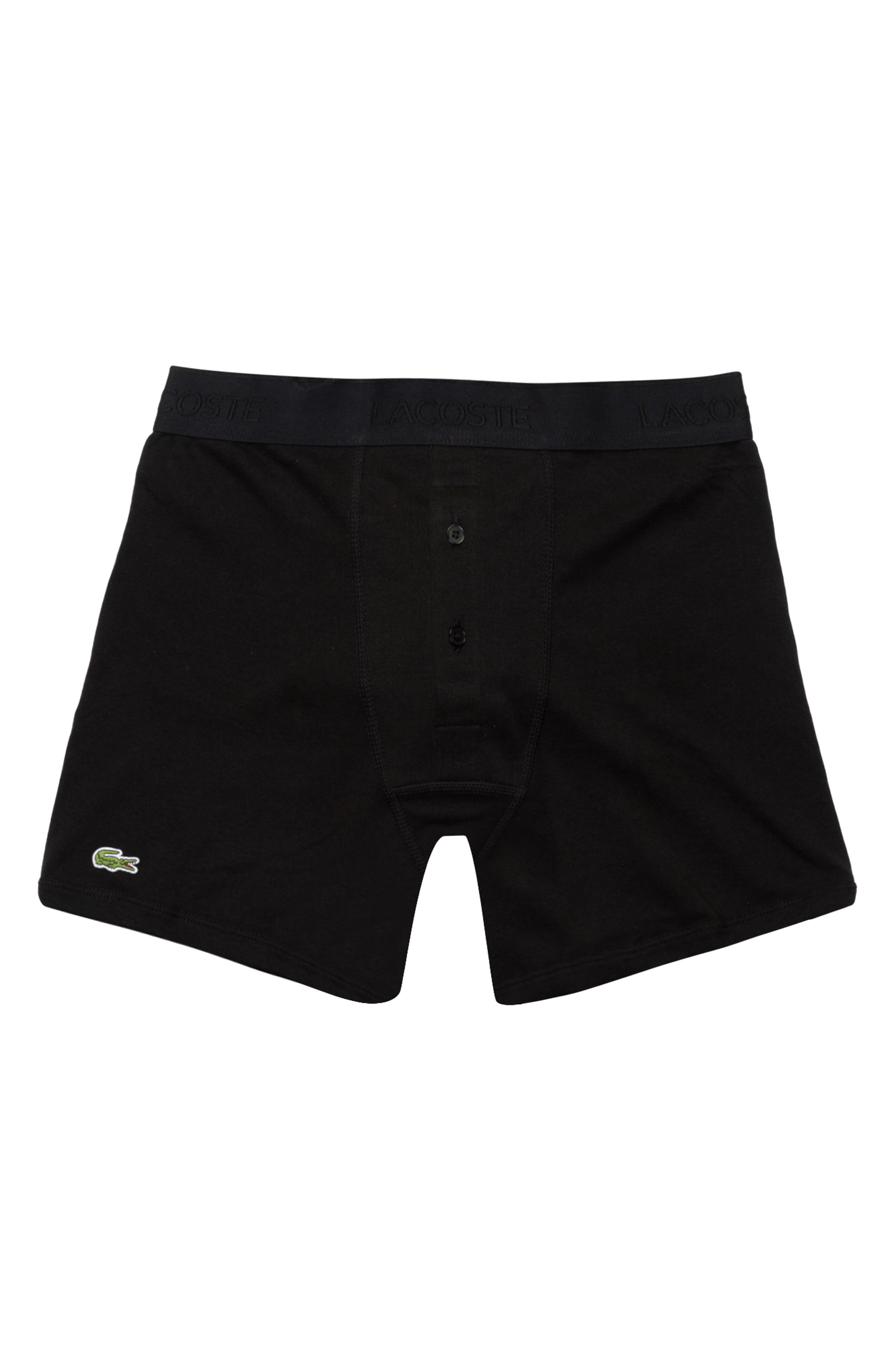 Black Lacoste Underwear Mens Essentials Supima Cotton 3 Pack Trunk Boxer brief 
