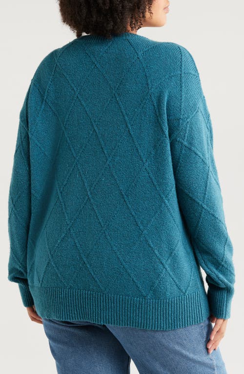 Shop Caslonr Caslon(r) Diamond Pattern Sweater In Teal Feather