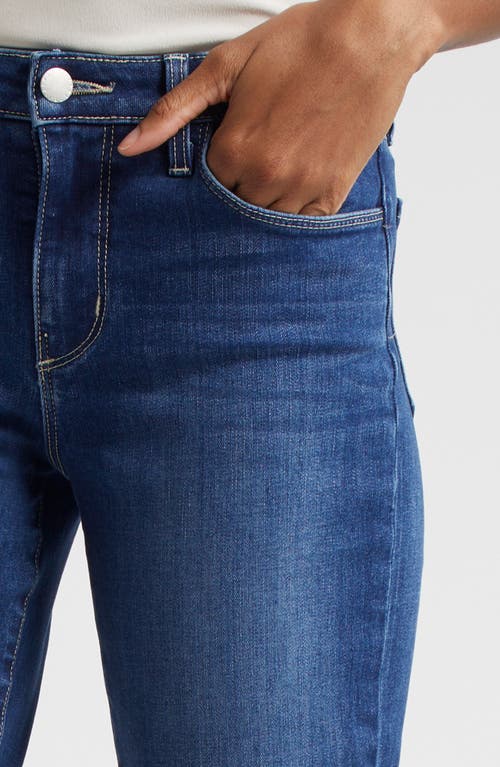 Shop L Agence L'agence Ruth High Waist Raw Hem Straight Leg Jeans In Marlin