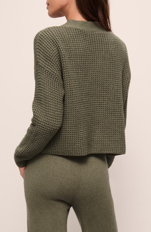 Shop Eberjey Wide Leg Lounge Sweater Pants In Moss