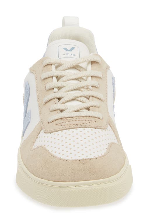 Veja V-10 Lace-up Sneakers In Extra-white/ Steel/ Almond