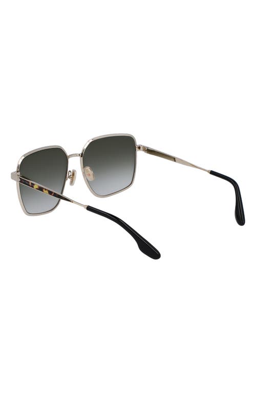 Shop Victoria Beckham 59mm Rectangular Sunglasses In Gold/khaki