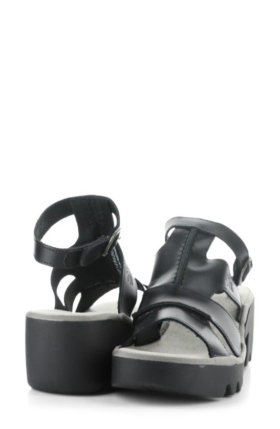 Shop Fly London Tawi Strappy Sandal In Black