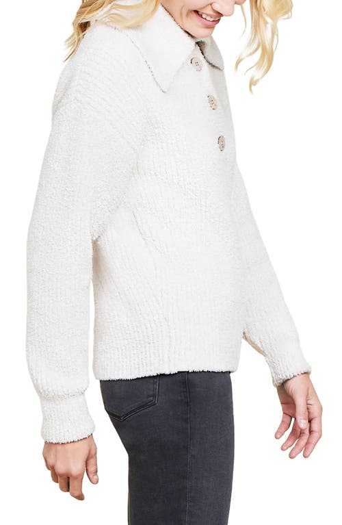 Shop Barefoot Dreams Cozychic™ Button Pullover In Heather Stone/cream