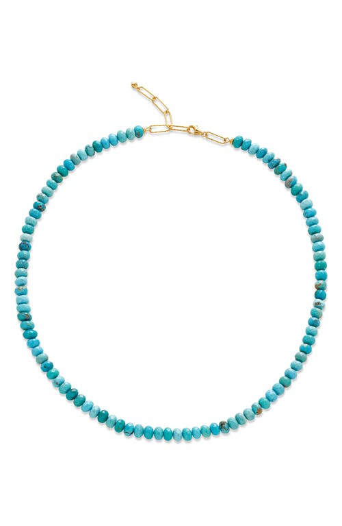 Monica Vinader Beaded Turqouise Necklace In 18ct Gold Vermeil/turquoise