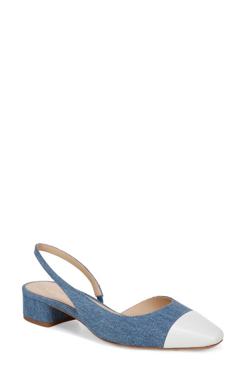 Veronica Beard Cecile Half d'Orsay Slingback Pump Coconut/Mid Blue at Nordstrom,