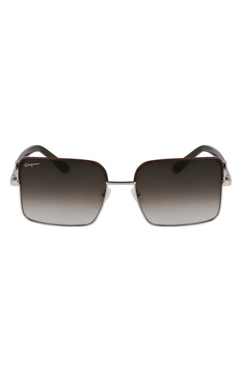Ferragamo 60mm Gradient Rectangular Sunglasses In Brown