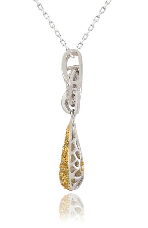 Suzy Levian Yellow Sapphire & Lab Created White Sapphire Pendant Necklace In Yellow