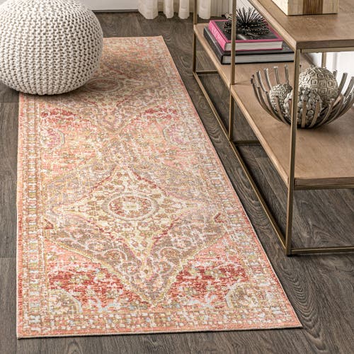 Jonathan Y Petras Modern Ornate Medallion Area Rug In Brown/pink