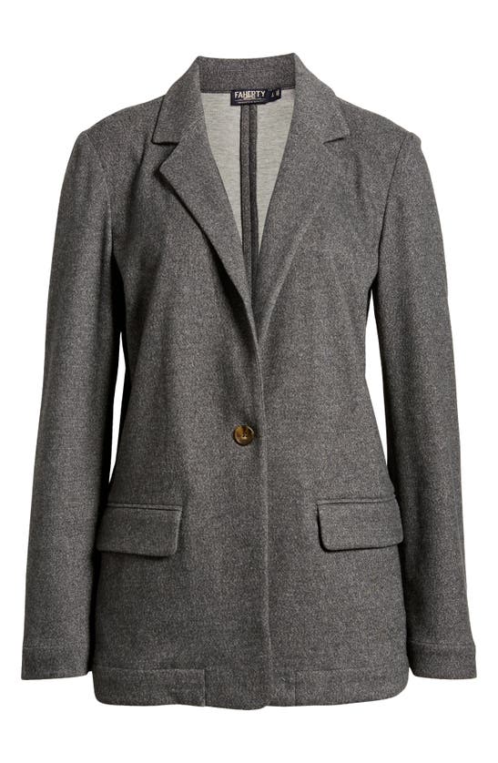 Faherty Dream Flannel Double Knit Blazer In Mountain Charcoal