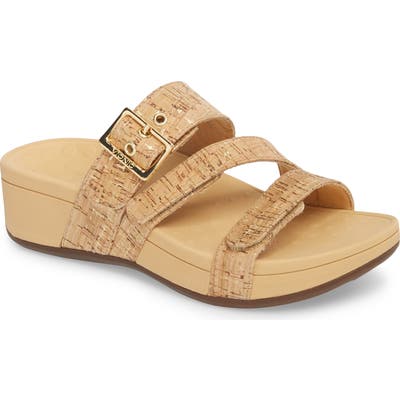 Vionic Rio Orthaheel Slide Sandal, Metallic