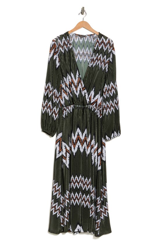 By Design Aruba Long Sleeve Maxi Dress In Deep Depths/ White