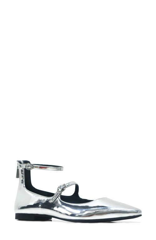 Shop Kenneth Cole Nolita Ankle Strap Mary Jane Flat In Silver