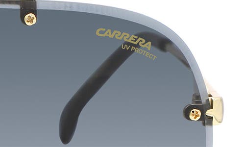 Carrera Eyewear 65mm Gradient Oversize Aviator Sunglasses In Black Gold/dark Grey Sf