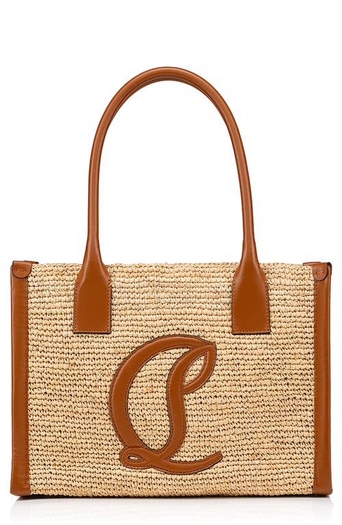 Small By My Side Raffia & Leather Tote in Natural/Cuoio/Cuoio