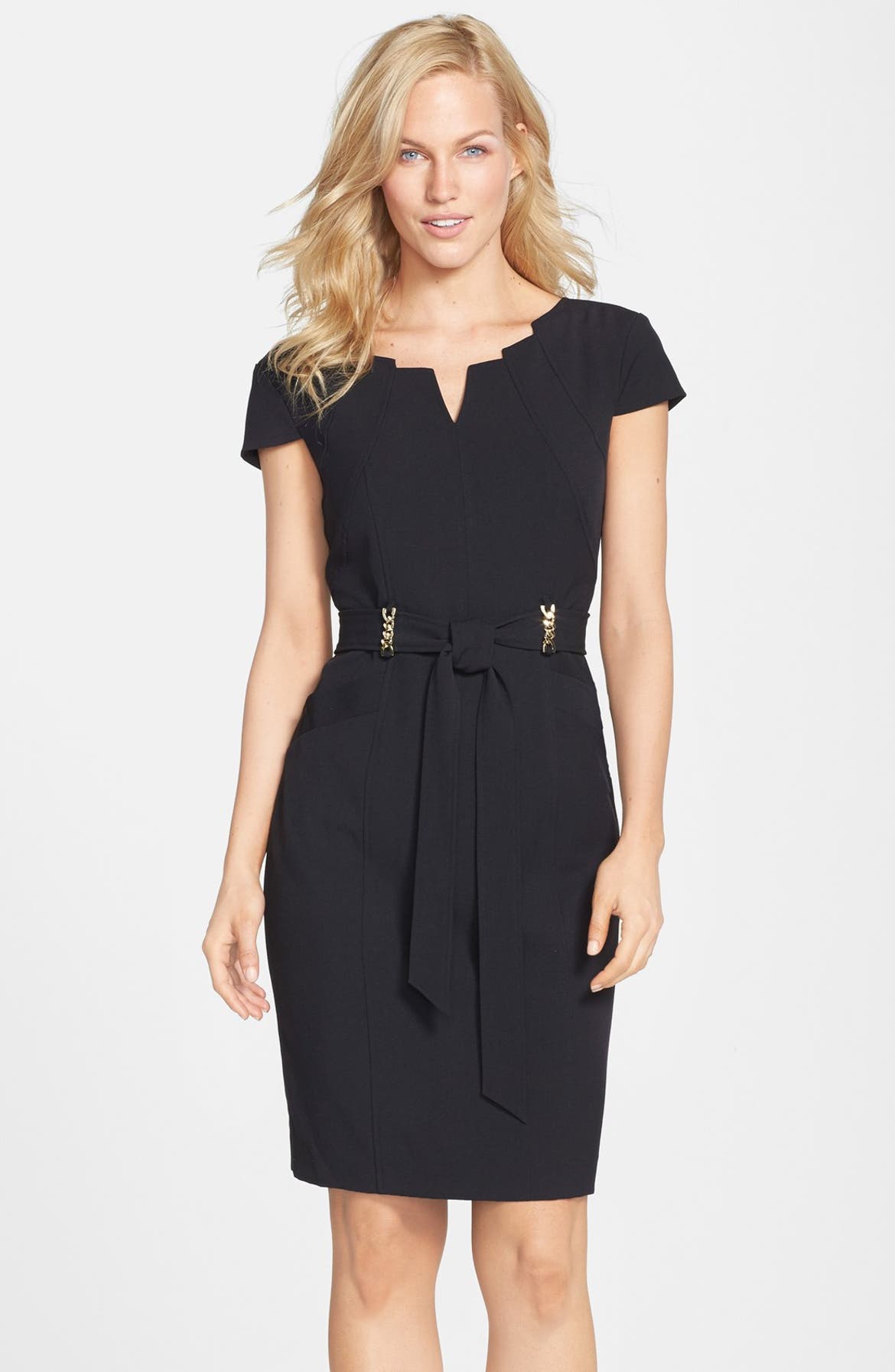 Ellen Tracy Belted Stretch Sheath Dress | Nordstrom