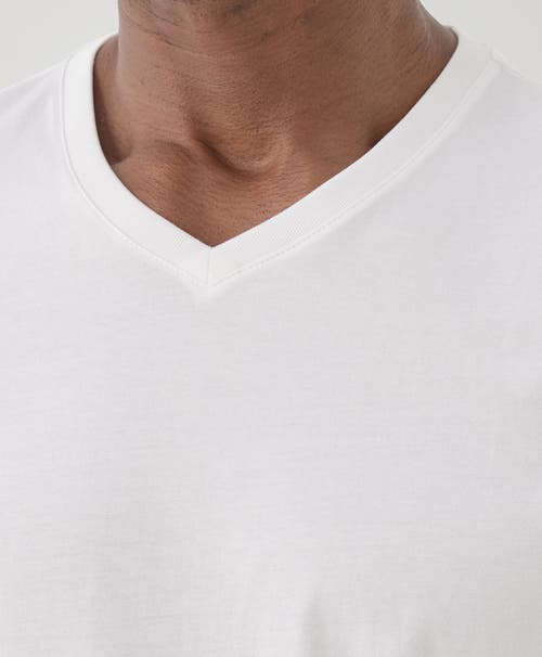 Pact Organic Softspun V-neck Tee In White