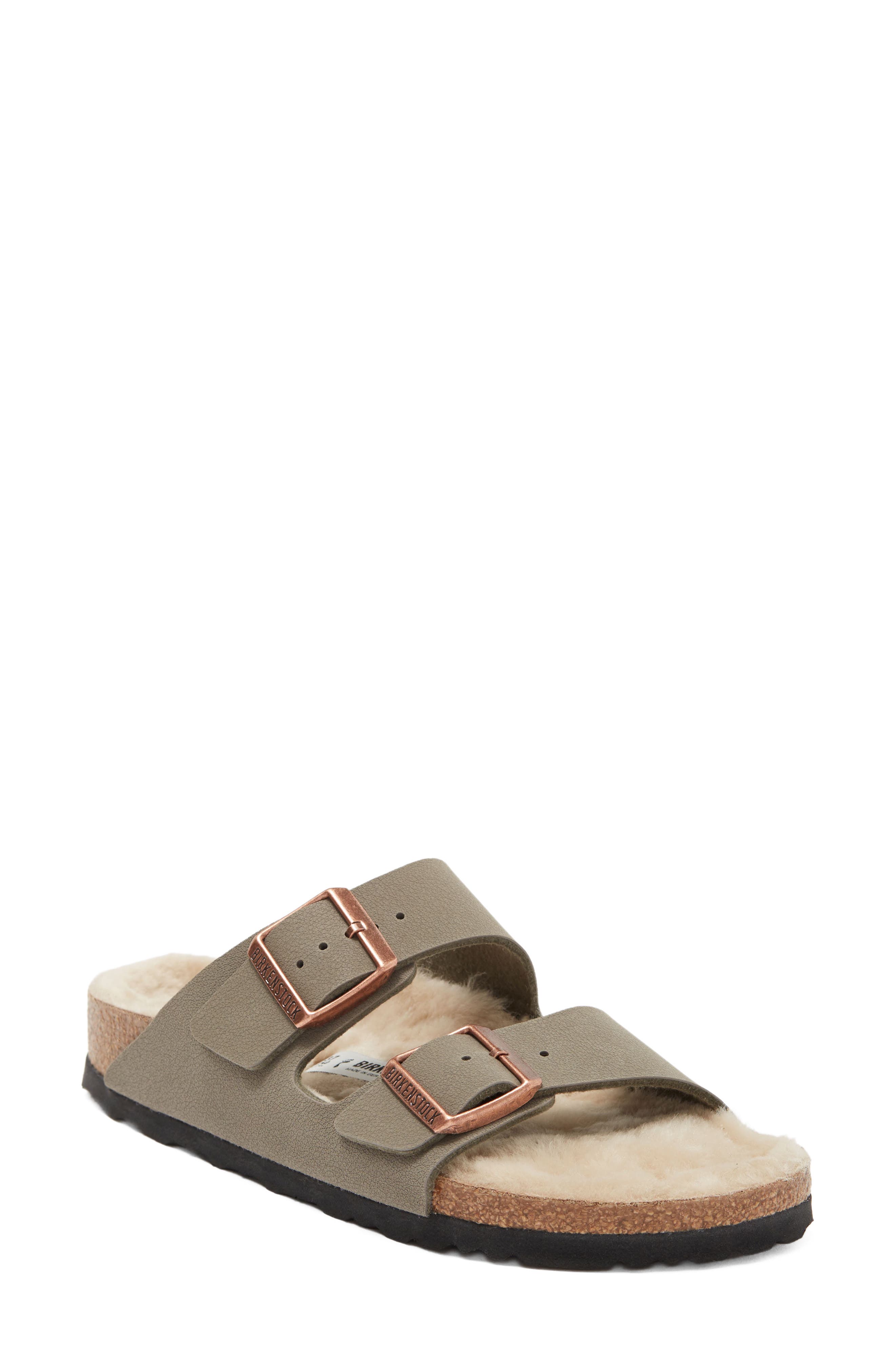 Birkenstock Arizona Genuine Shearling Lined Slide Sandal (Women ...