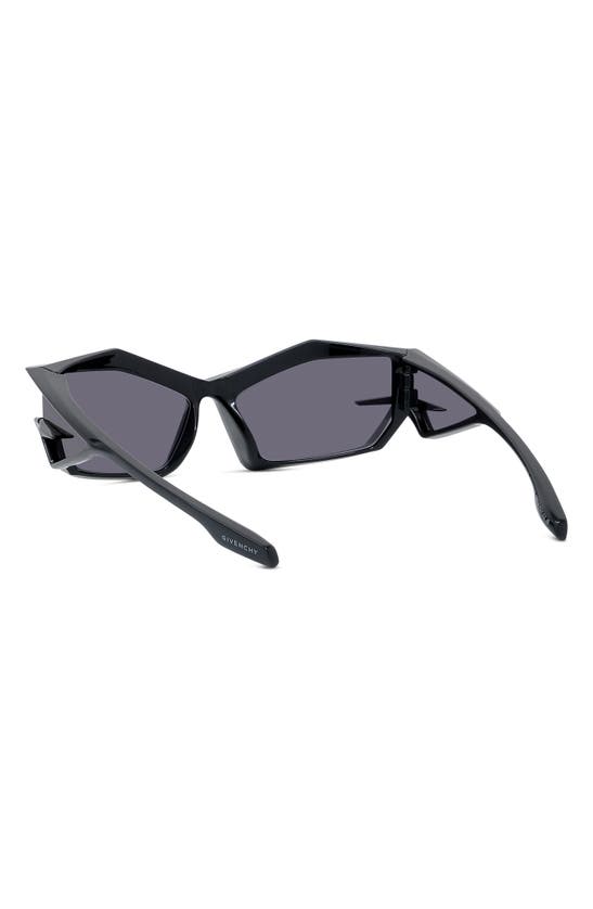 Shop Givenchy Geometric Sunglasses In Shiny Black / Smoke