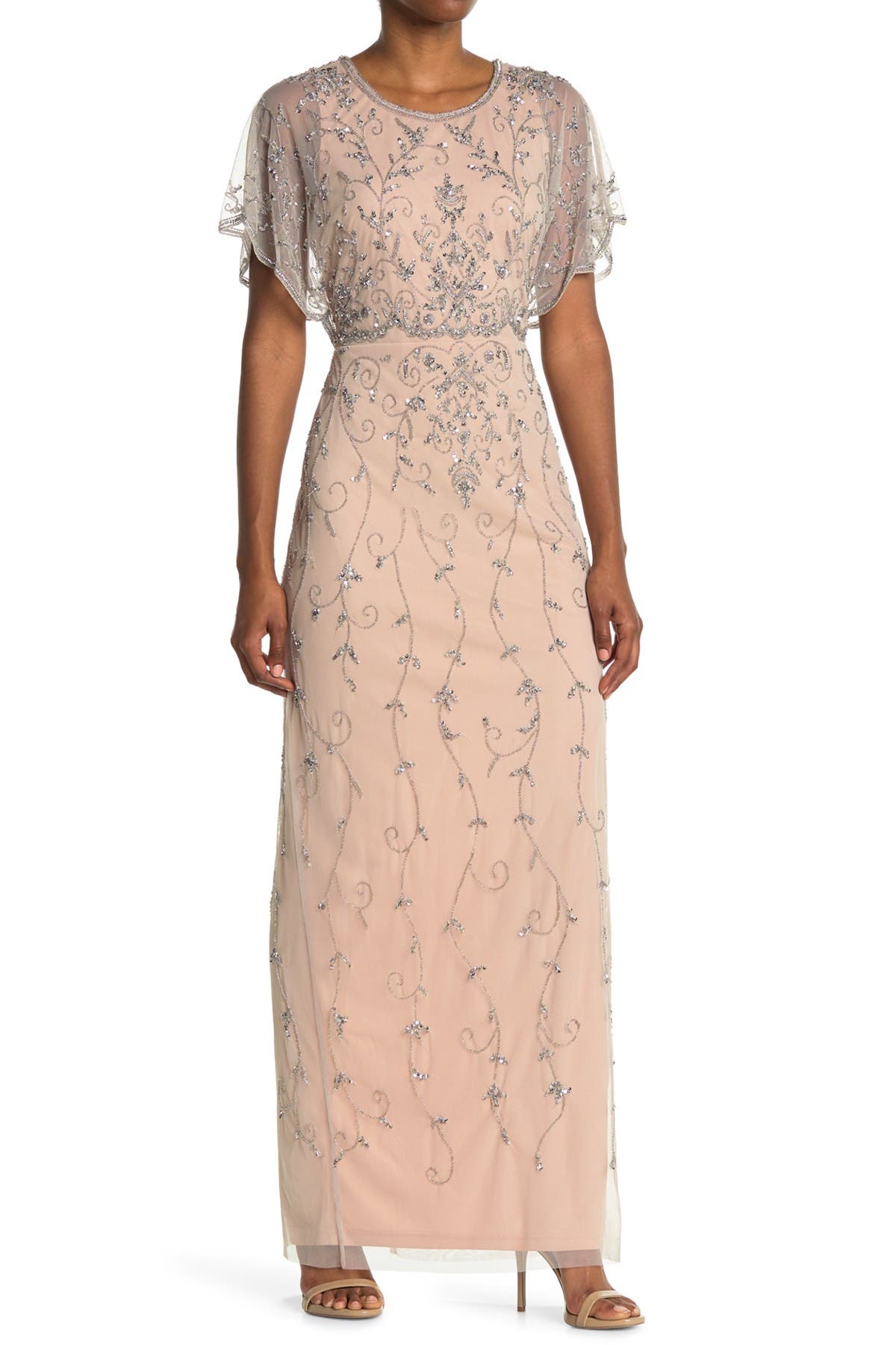 adrianna papell capelet dress
