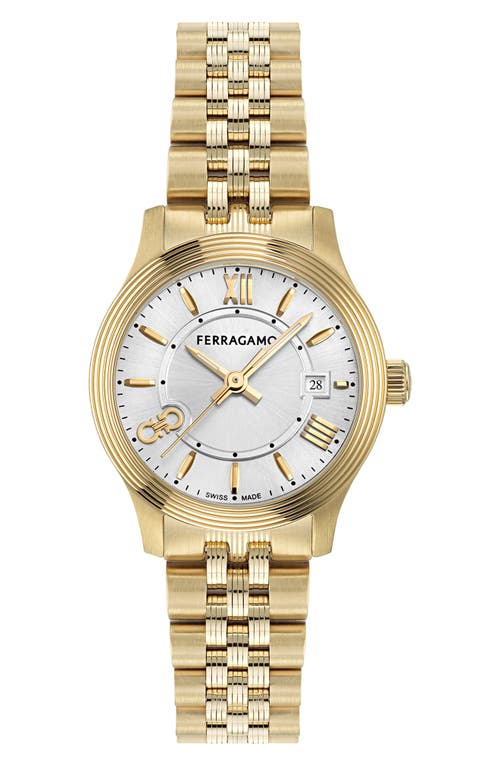 Shop Ferragamo Duo Bracelet Watch, 28mm In Ip Yellow Gold