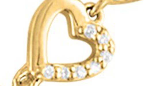 Shop Eden Presley Tiny Diamond Heart Necklace In Yellow Gold/diamond