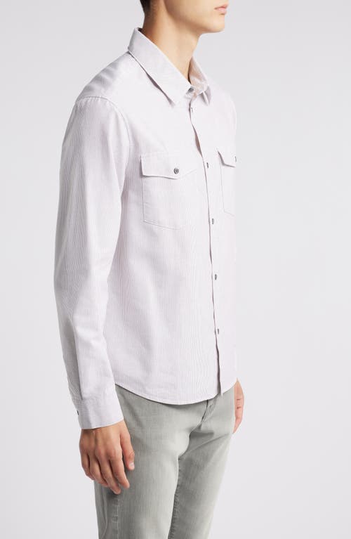 Shop Frame Classic Pinstripe Button-up Shirt In Lavender Stripe