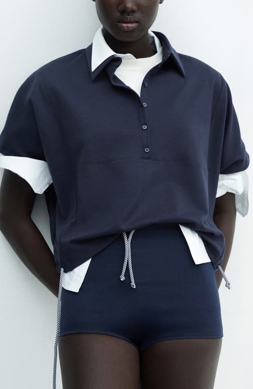 Mango Women's Adjustable Drawstring Polo Sweatshirt In Navy