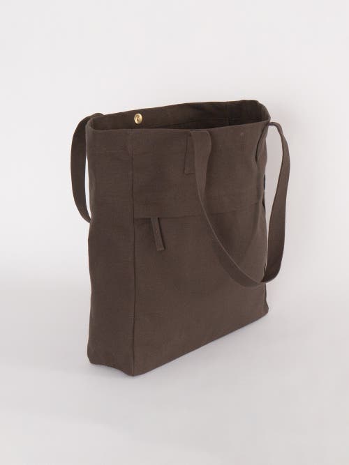 Terra Thread Organic Cotton Canvas Work Tote Bag In Chestnut Brown