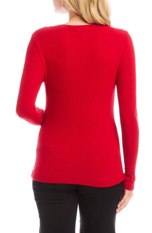 Shop Karen Kane V-neck Brushed Rib Top In Red