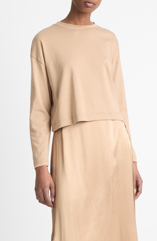 Vince Long Sleeve Cotton Crop T-Shirt at Nordstrom,